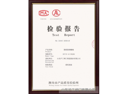 脱硫脱硝蝶问鼎在线(中国)检验报告